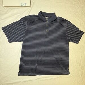 PGA Tour mens active polo blue/white striped size Extra Large